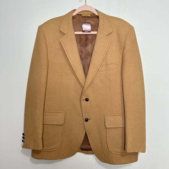 Vintage Camel Wool Mens Blazer Sports Coat Size 40R - Picture 1 of 8